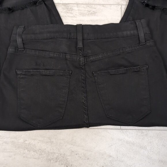 3/$20 Fashion Nova Ripped Knee Skinny Jeans High Waist Black Distressed Denim - Picture 14 of 16